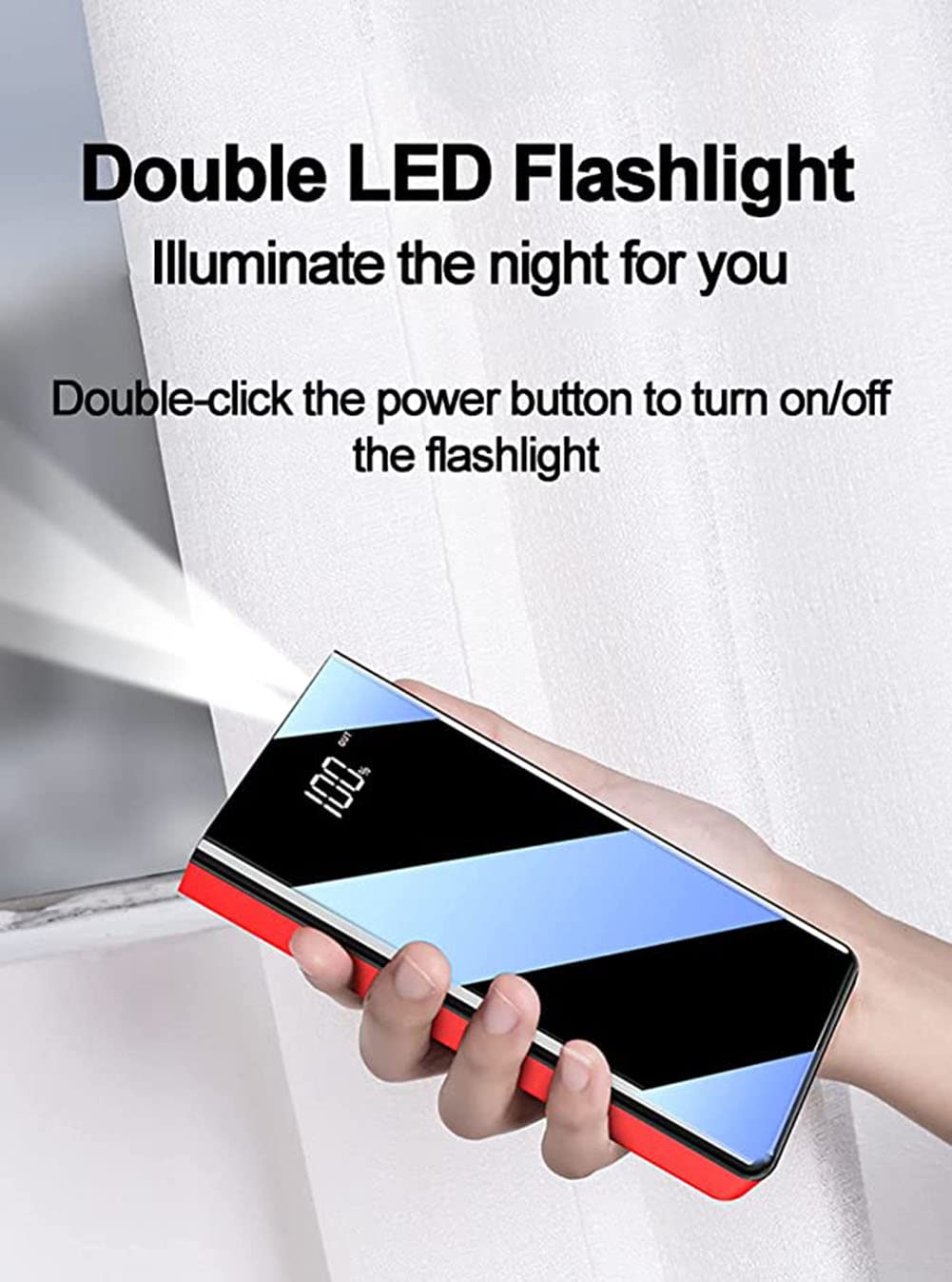 Caricabatterie portatile Power Bank Batteria esterna a ricarica rapidaPower Bank 80000Mah Caricabatterie portatile, Caricabatteria portatile per telefono con display digitale LCD, 3 ingressi