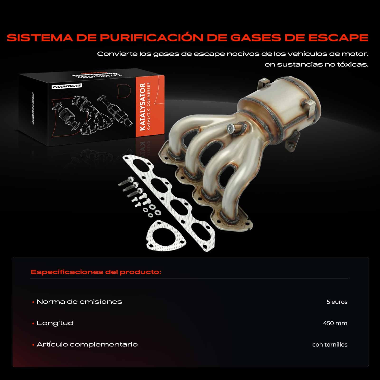 Frankberg Convertidor catalítico diésel filtro de partículas gasolina | Compatible con: Caravana clásica Astra A04, Astra H L48, Caravana Astra H L35, Astra H GTC A04, Astra H Berlina L69