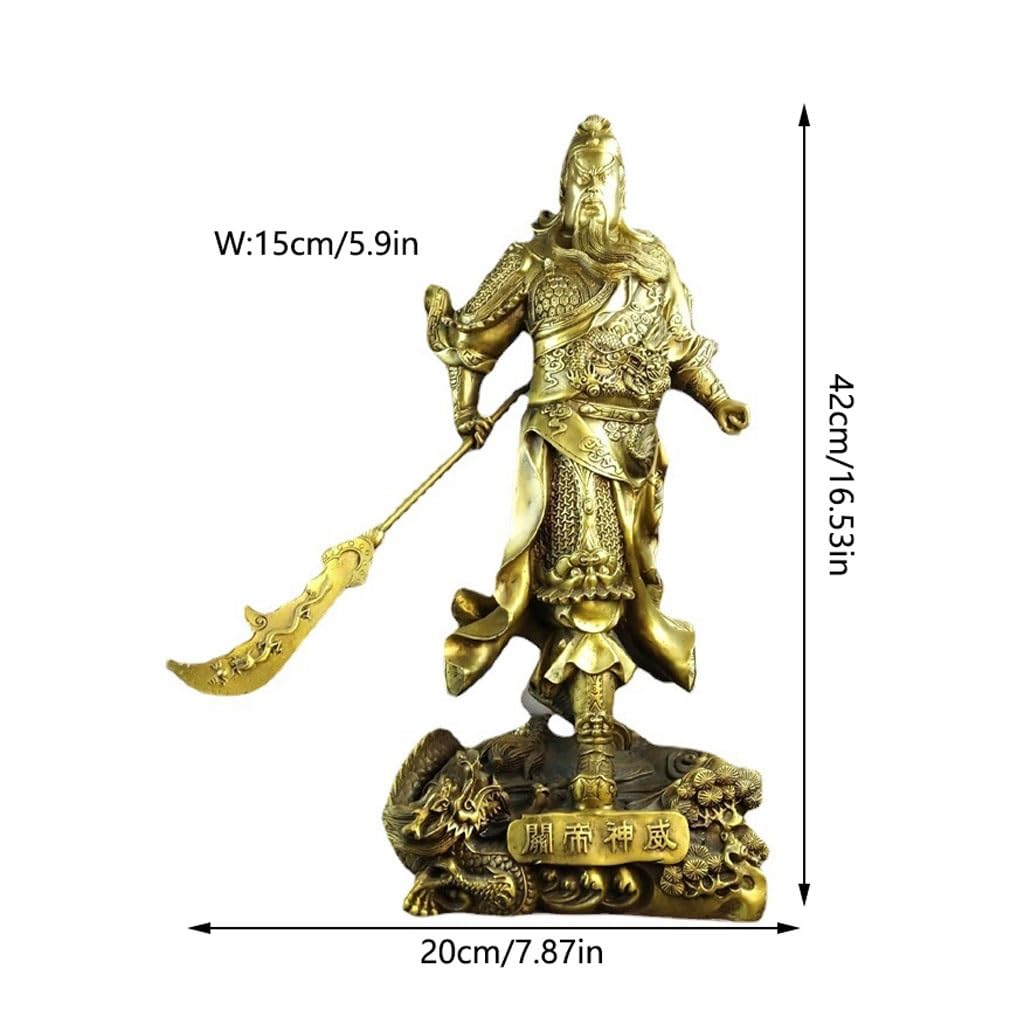 Figurka Buddy do wnętrz Guan Gong rzeźba mosiężna rzeźba rzemiosło biuro blat Feng Shui rzeźba dekoracja domu medytacyjna statua buddy rzeźba
