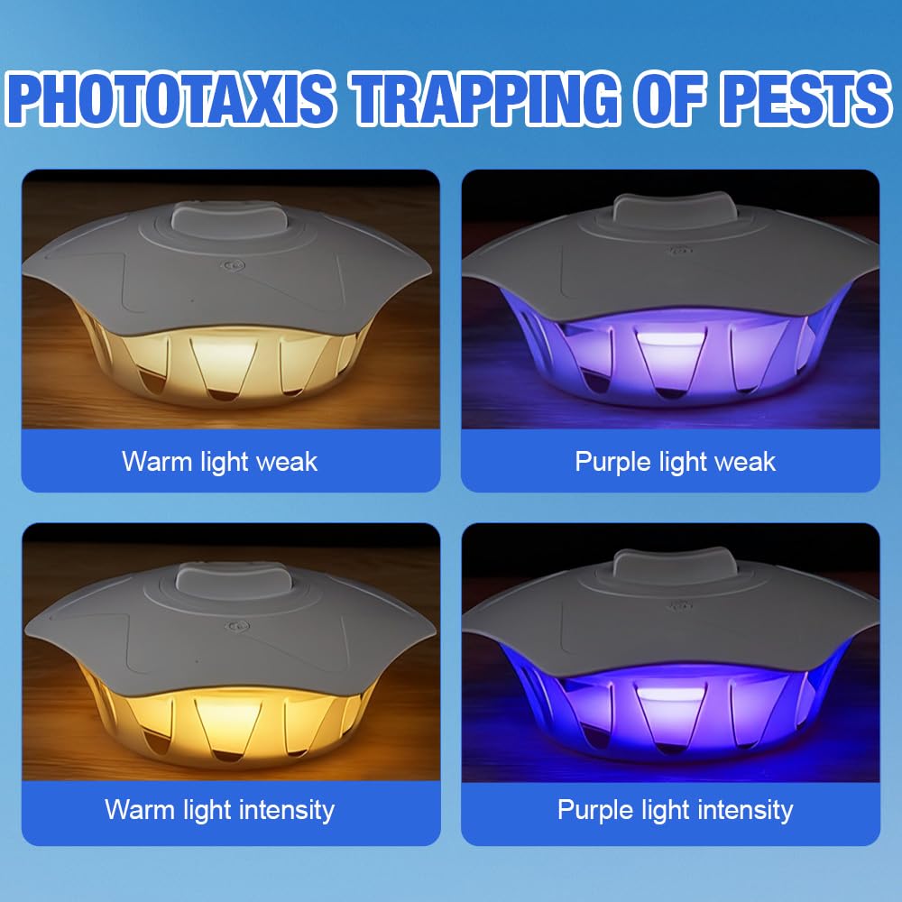 Trappola Per Pulci, 2 Pezzi Trappole Antipulci Per La Casa, Cattura Pulci Con 4 Modalità Di Illuminazione, Trappole Per Pulci Con 20 Dischi Adesivi Per Soggiorno, Camera Da Letto, Cucina