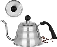 Vista 10 de Hervidor de Vertido para Café de Goteo Manual y Té con Termómetro 28oz Hervidor de Cuello de Cisne con Control de Flujo Hervidor de Agua de Acero