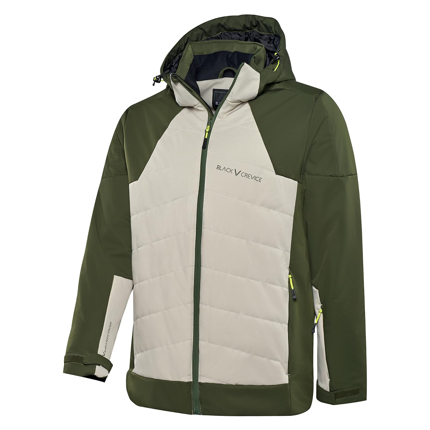 Black Crevice Herren Wintersportjacke I 10.000 mm Wassersäule I Wasserdicht & Atmungsaktiv I Ski- & Outdoorjacke mit Schneefang & abnehmbarer Kapuze I Warm & funktional