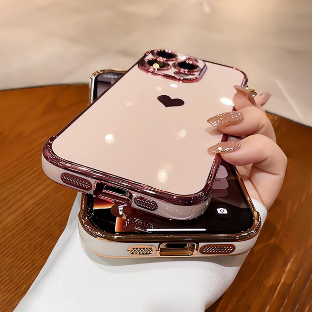Amazon.co.jp: RNOZX iPhone 14 Pro Max用 メッキハート レーザー