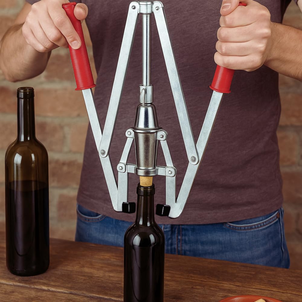 VIRSUS Tappatrice per Tappi in Sughero a 2 Leve VES140, Capsulatrice Manuale Doppia Leva per Tappi in Sughero con Ø 24mm e Altezza 33-38 mm per imbottigliare Bottiglie Vino, Birra, Made in Italy
