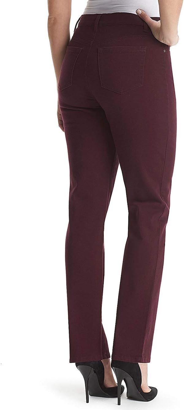 Gloria Vanderbilt Amanda Colored Straight Leg Denim Jeans Sweet Burgundy 12
