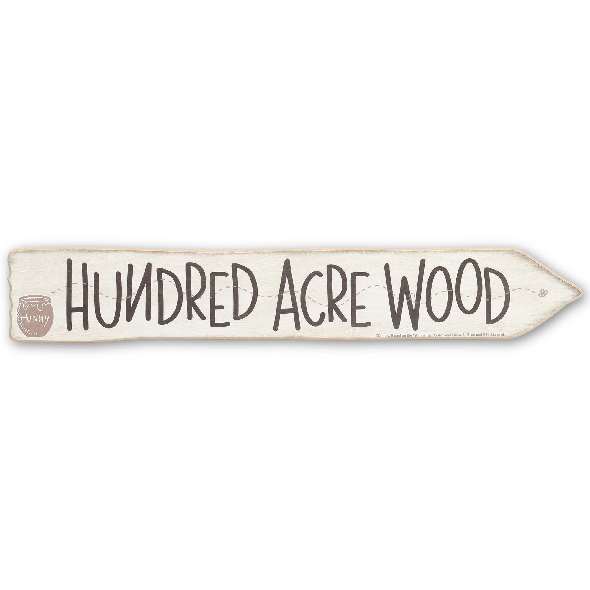 Disney Winnie the Pooh Hundred Acre Wood Arrow Wall Decor - Fun Hundred Acre Wood Sign for Kids' Bedroom or Nursery