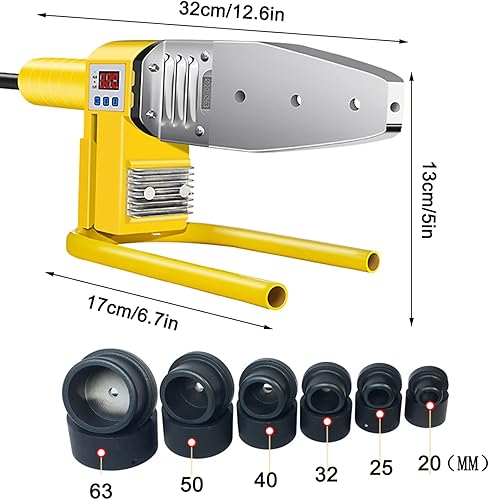 Miniatura 9 de Soldador de fusión,Máquina de fusión en caliente digital con ajuste de temperatura,Máquina de soldadura de tubos de 8.4-23.7 pulgadas,Máquina de