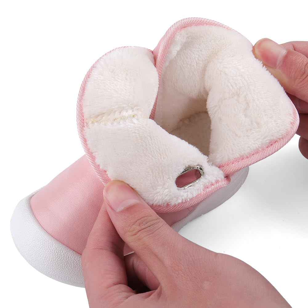 LACOFIA Bottes de Neige d'hiver imperméables en Caoutchouc antidérapant pour bébé Filles et garçons
