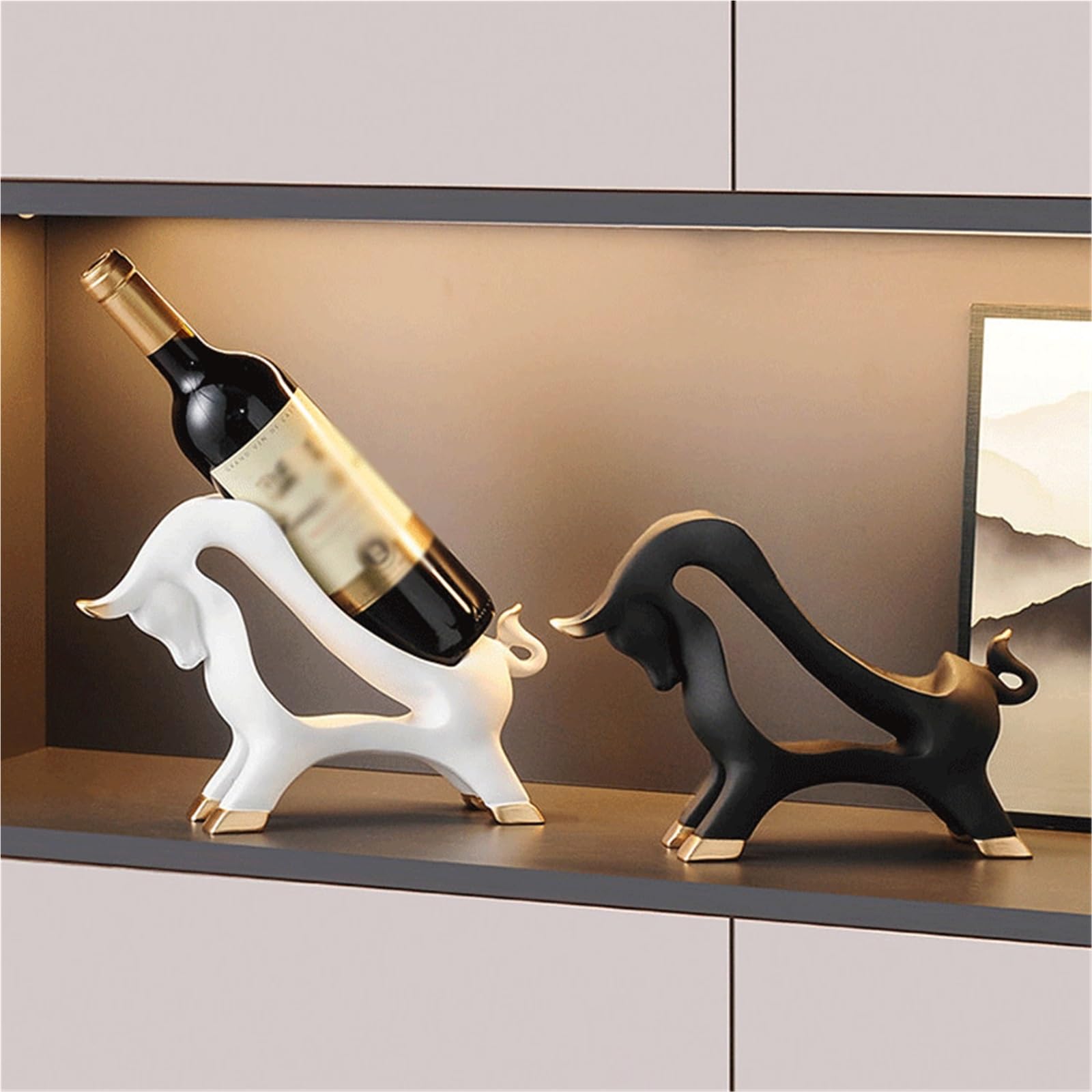 Porta Vini Portabottiglie Sagomato for Cucina casa Bar Sala da Pranzo Soggiorno(Bianco)