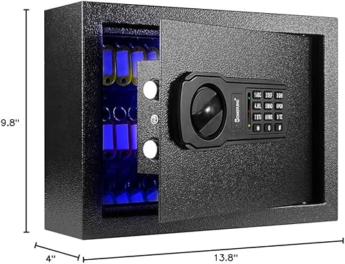 Miniatura 8 de Caja fuerte de pared para armario de 60 llaves con luz de sensor y fuente de alimentación externa de emergencia, caja fuerte para llave electrónica,