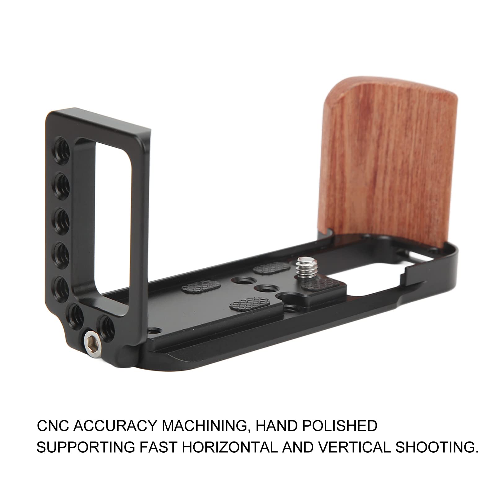 Aluminio L Soporte Placa de liberación rápida para X T30 Arca Swiss Compatible Vertical Grip Ligero CNC mecanizado con roscas de 1/4"