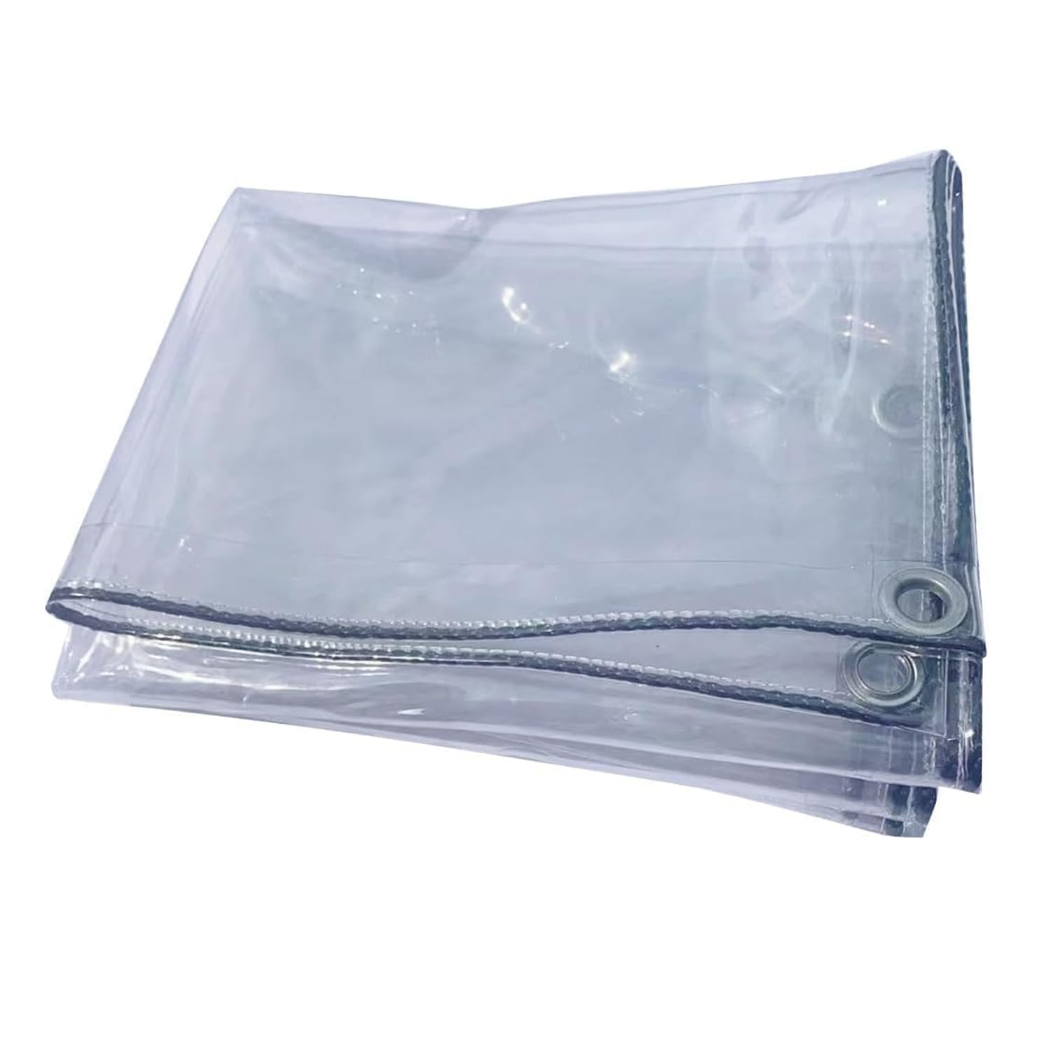 NIANXINN Heavy Duty Waterproof PVC Transparent Tarpaulin Poly Clear Vinyl Tarp Cover,0.3mm/360g/m² Thickening Plastic Sheeting Carport Balcony Rain Curtain Sun Protection Tarpaulin (140x200cm)