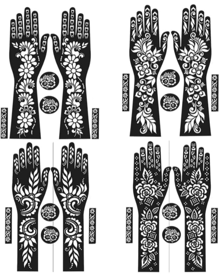 Akkad Heena Mehandi Sticker Templates – Temporary Henna Tattoo Design Stencils for Hand, Finger, Face & Body – Simple & Safe for Girls, Kids & Women – Perfect for Quick Festive Glam-picture-10