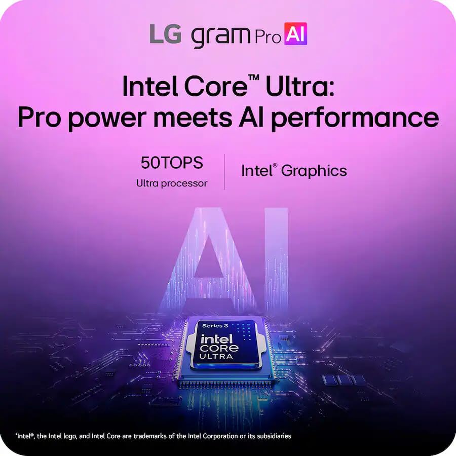 Image of LG gram Max 17 Inch Touchscreen Laptop, Intel Core Ultra 7 355, 32 GB RAM, 4 TB SSD, WQXGA IPS Display, WiFi 7, Thunderbolt 4, Backlit KB, AI Copilot+ PC, Lightweight Business Notebook, Windows 11 Pro