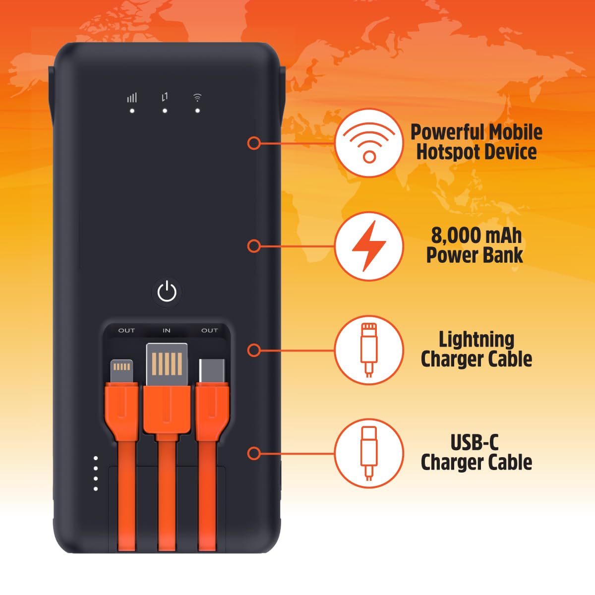 SIMO Solis Go przenośny hotspot WiFi z 1 GB/miesiąc na całe życie, 300 Mb/s, bateria 8000 mAh, przenośny mobilny router WiFi, bez umowy w ponad 140 krajach, router 4G Mifi dla 10 urządzeń