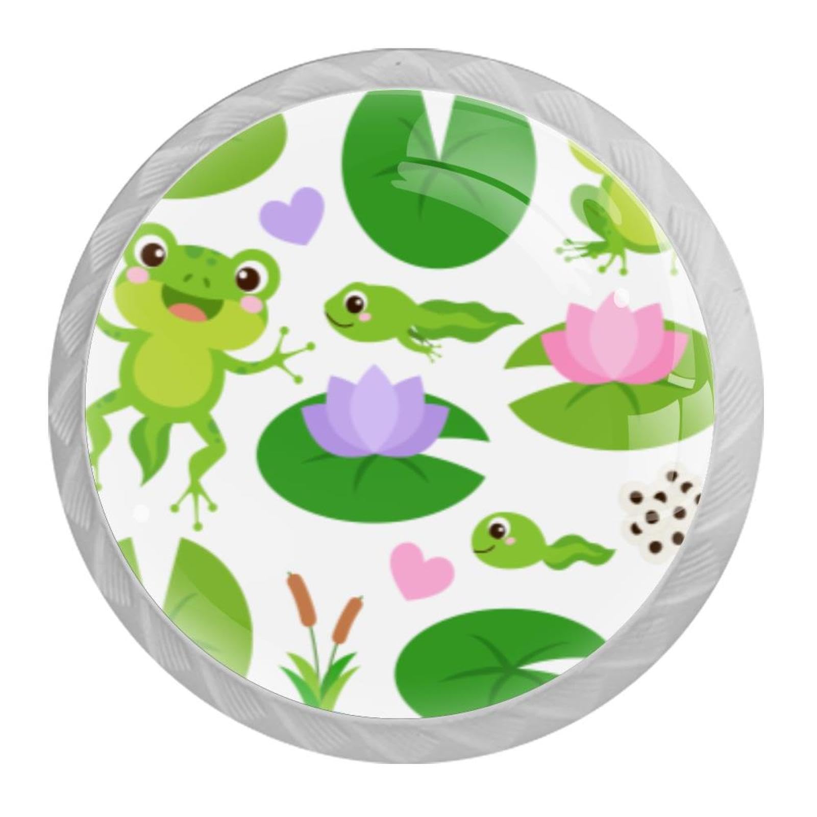 Tqmspg Multi07 4 Pieces Drawer Pulls Cute Frogs Door Knobs Dresser Handles For Kitchen Wardrobe Cupboard Hardware Furniture