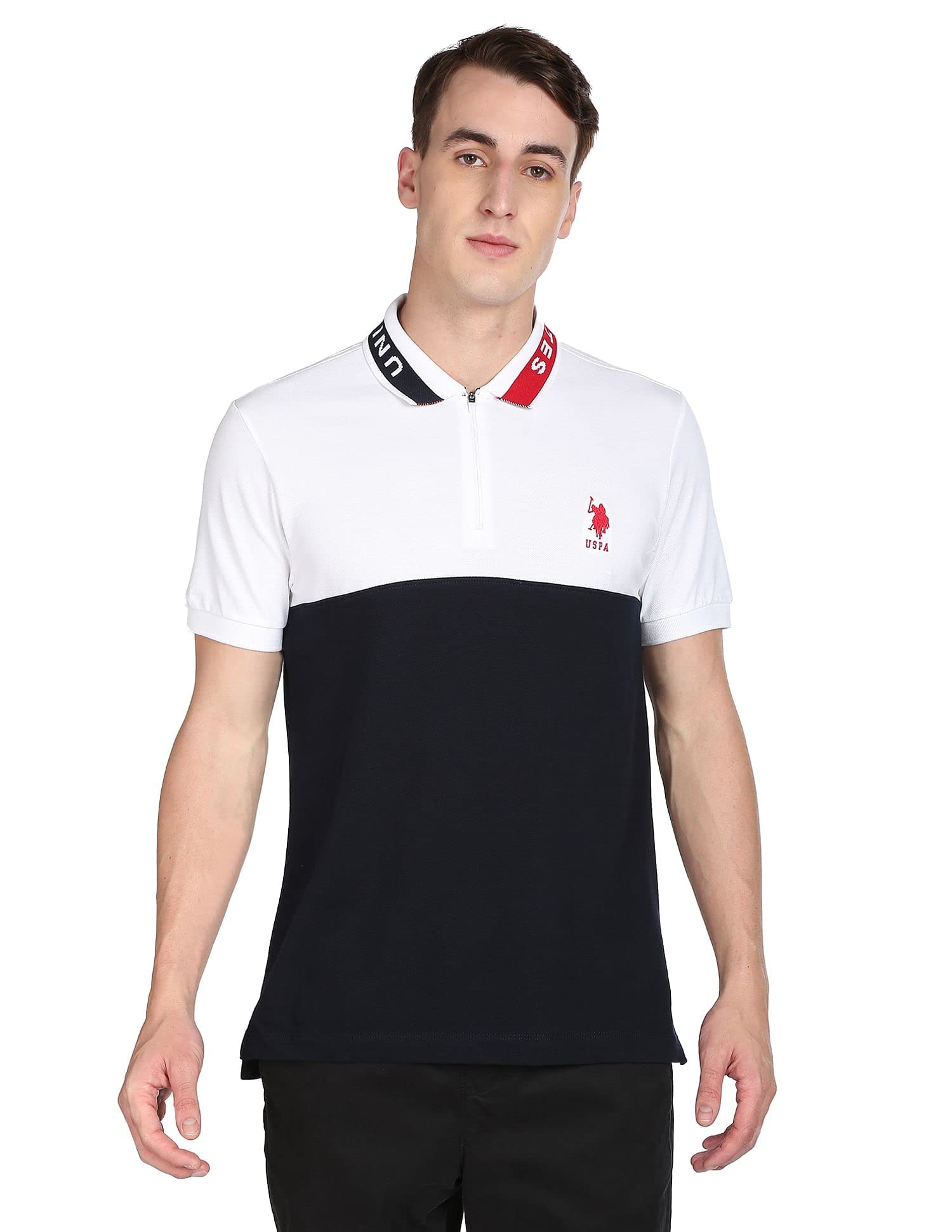 u.s. polo assn. Men Block Pure Cotton Polo Slim Fit Shirt-picture-21
