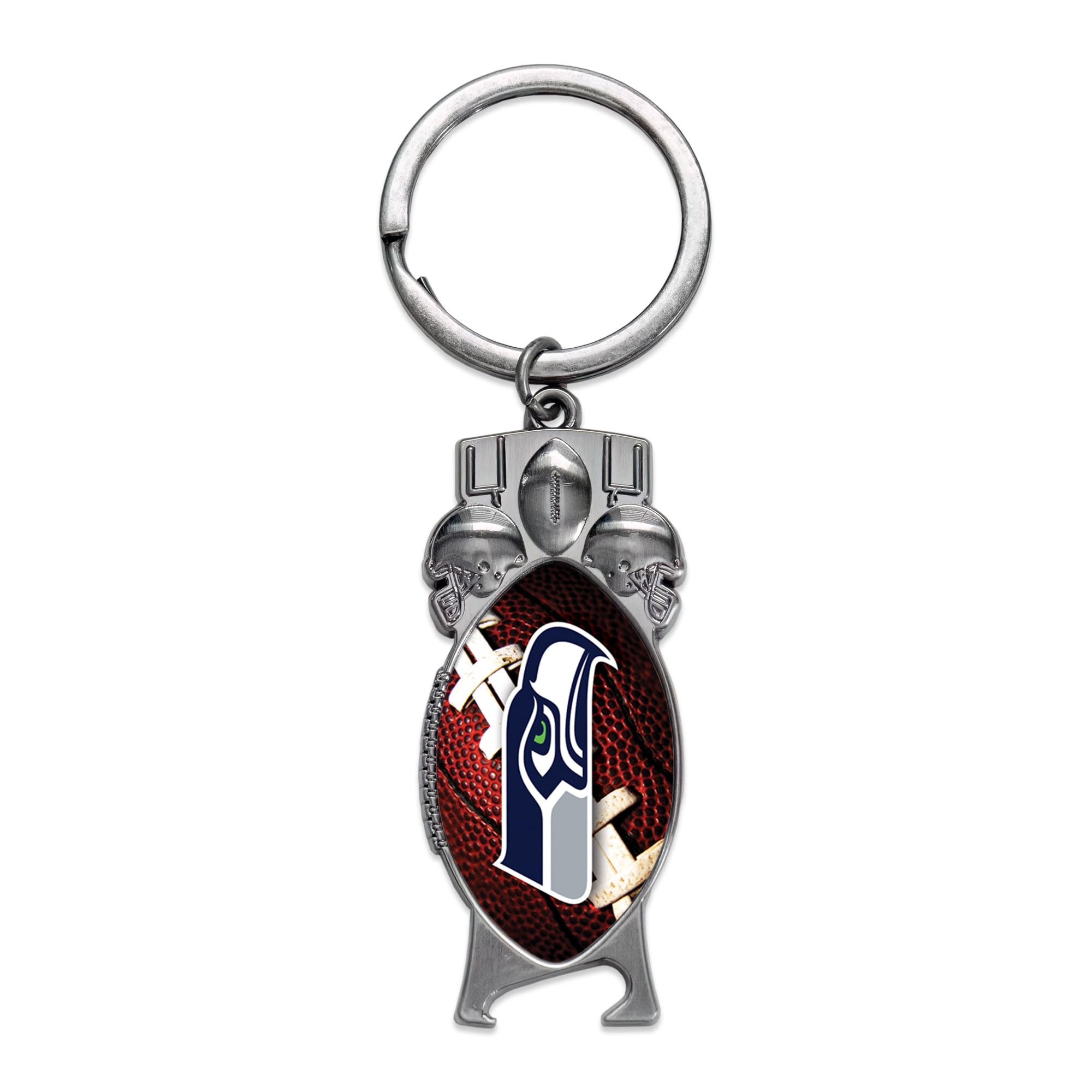 Rico Industries Unisex Seattle Seahawks Nfl Football Sculpted Bottle Opener Keychain - Car Accessory