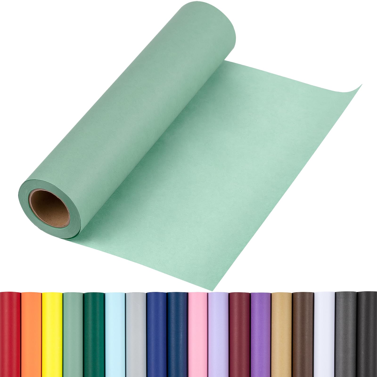 RUSPEPA Sage Green Kraft Paper Roll - 43.2 cm x 10 m - Recyclable Paper Perfect for Wrapping, Craft, Packing, Floor Covering, Dunnage and More
