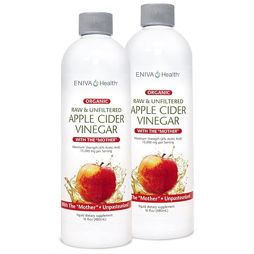 Vinagre de sidra de manzana con la madre Orgánico, sin filtrar, 16 oz (paquete de 2)