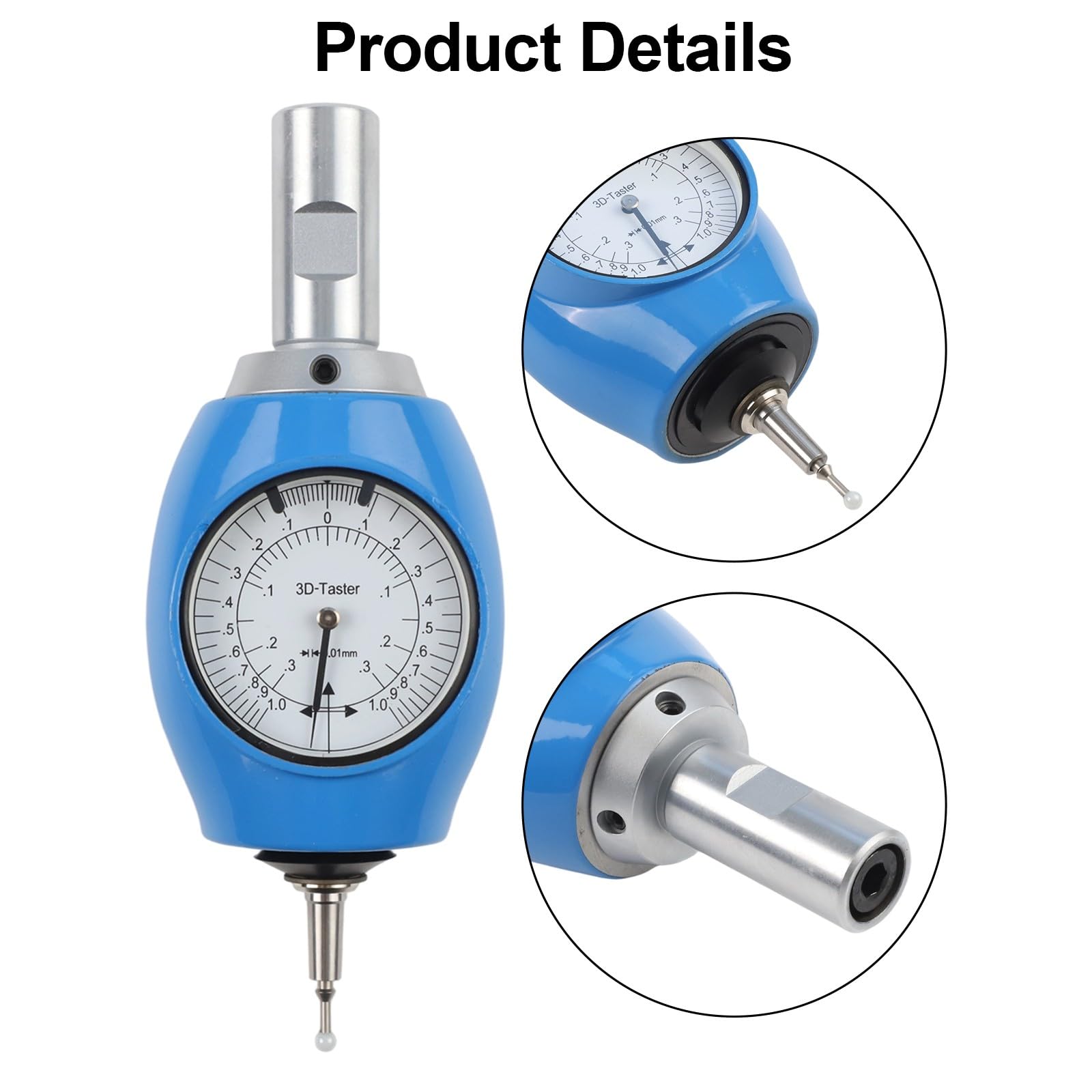 3D Kantenmessgerät für XYZ CNC Maschinen, Robuster Kantendetektor mit Speicherbox, Radial 0-2 mm und Axial 0-0,6 mm Messbereich