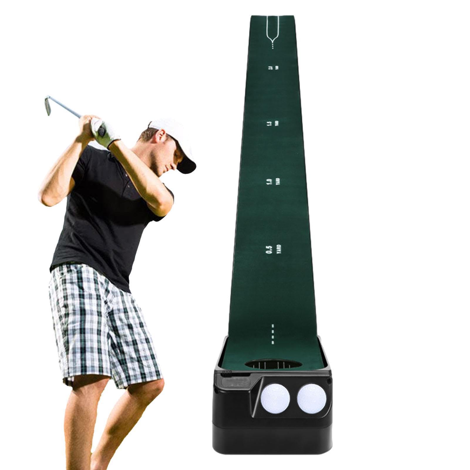 Putting Track Putting Trainer, Elektrische Putting Track und Tutor Trainingshilfe mit Ballrückführung, Leichter Golftrainer Golfzubehör für Enthusiasten Männer Frauen | Trainingshilfe mit Ballrückführung, Leichter Golftrainer Golfzubehör für Enthusiasten