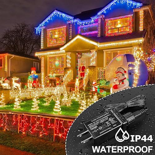Image of 4.5V 2.7W 0.6A Class 2 Power Supply, AC to DC Low Voltage Transformer, IP44 Inflatable Power Adapter for LED Strip Lights, Christmas Decor Light, Indoor /Outdoor Use, UL Listed