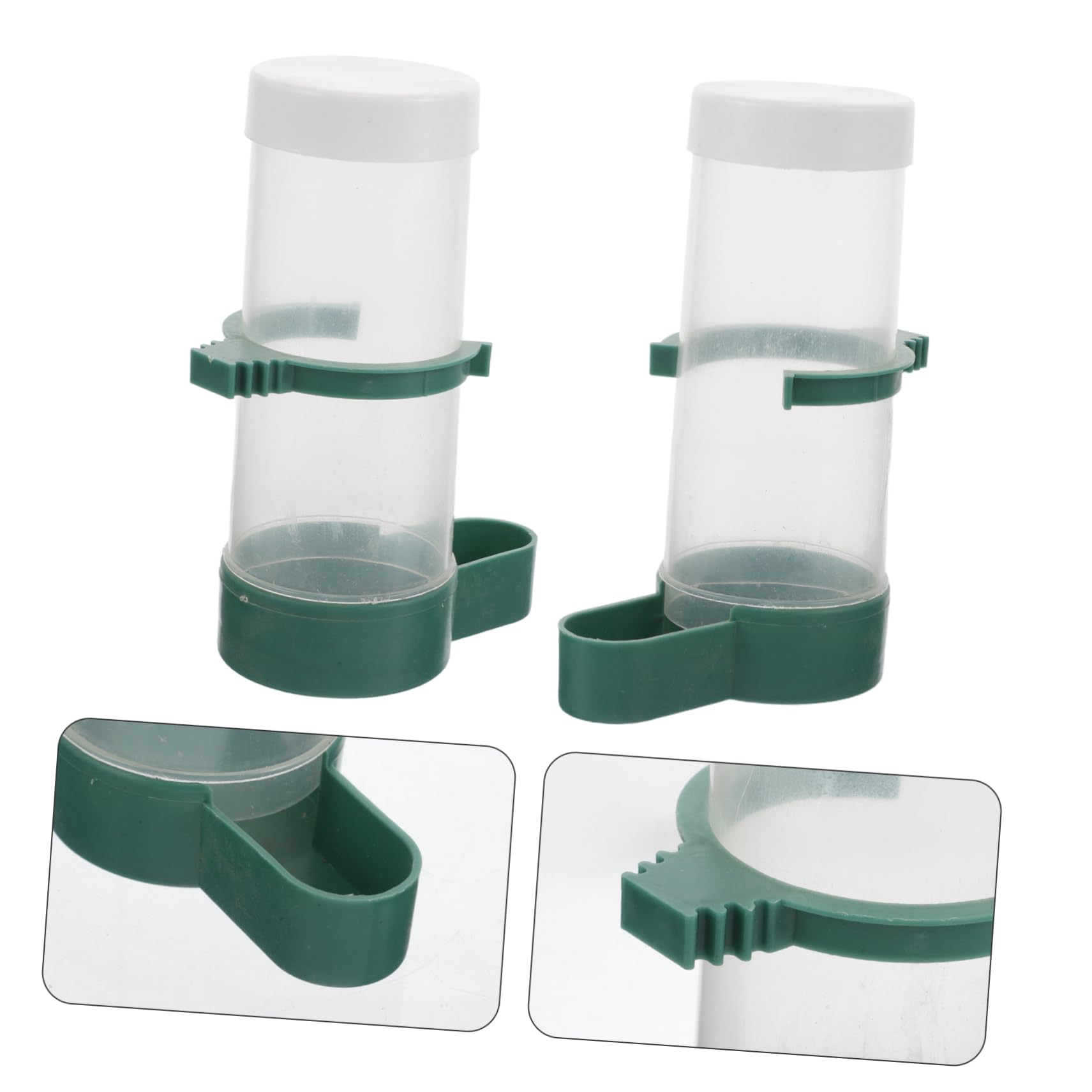 INOOMP Dispensador Automático de Comida para Pájaros 20 Pcs Diseño de Llenado Superior, Plástico Resistente para Jaula y Nido de Periquitos y Cacatúas