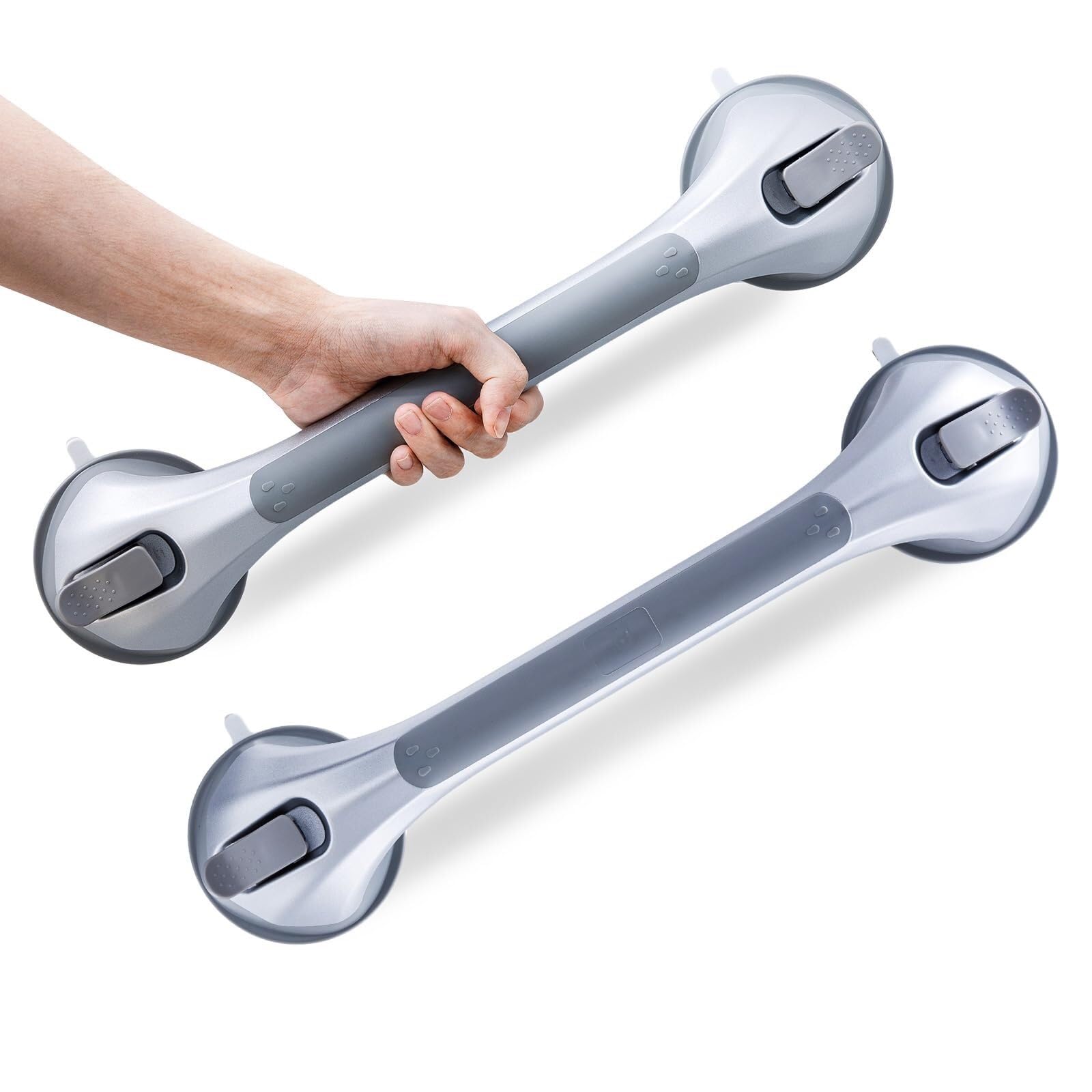 Lliuvcc Silver Bathtub And Shower Handrails，No Drilling Waterproof，Removable Bathtub Armrest For Elderly People(,2 Long)