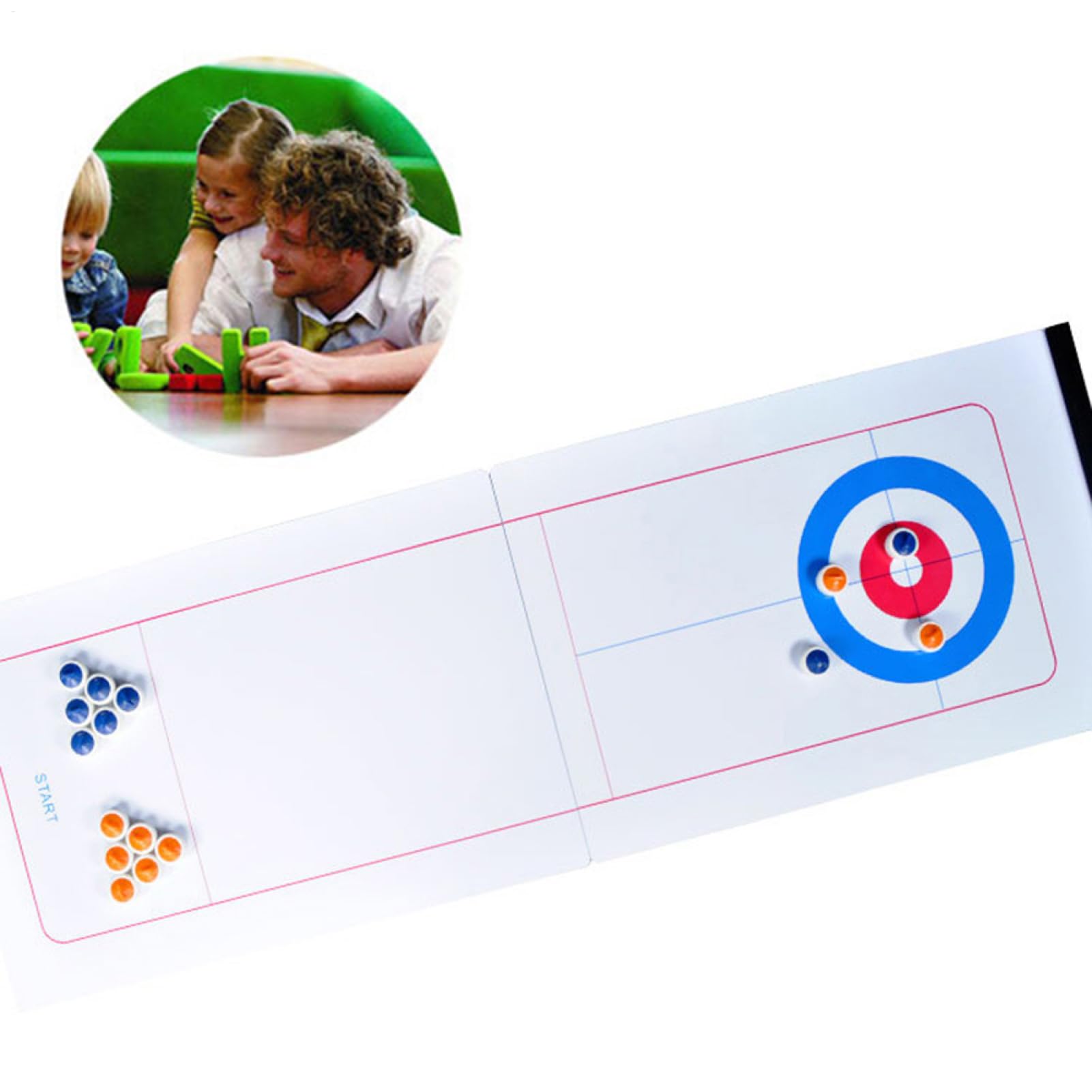 Mini Curling da Tavolo – Precision Glide Puck Kit, Set da per | Desktop, attività da Tavolo di Portatile, Attrezzatura da , intrattenimento Sociale per la Serata in Famiglia al klas