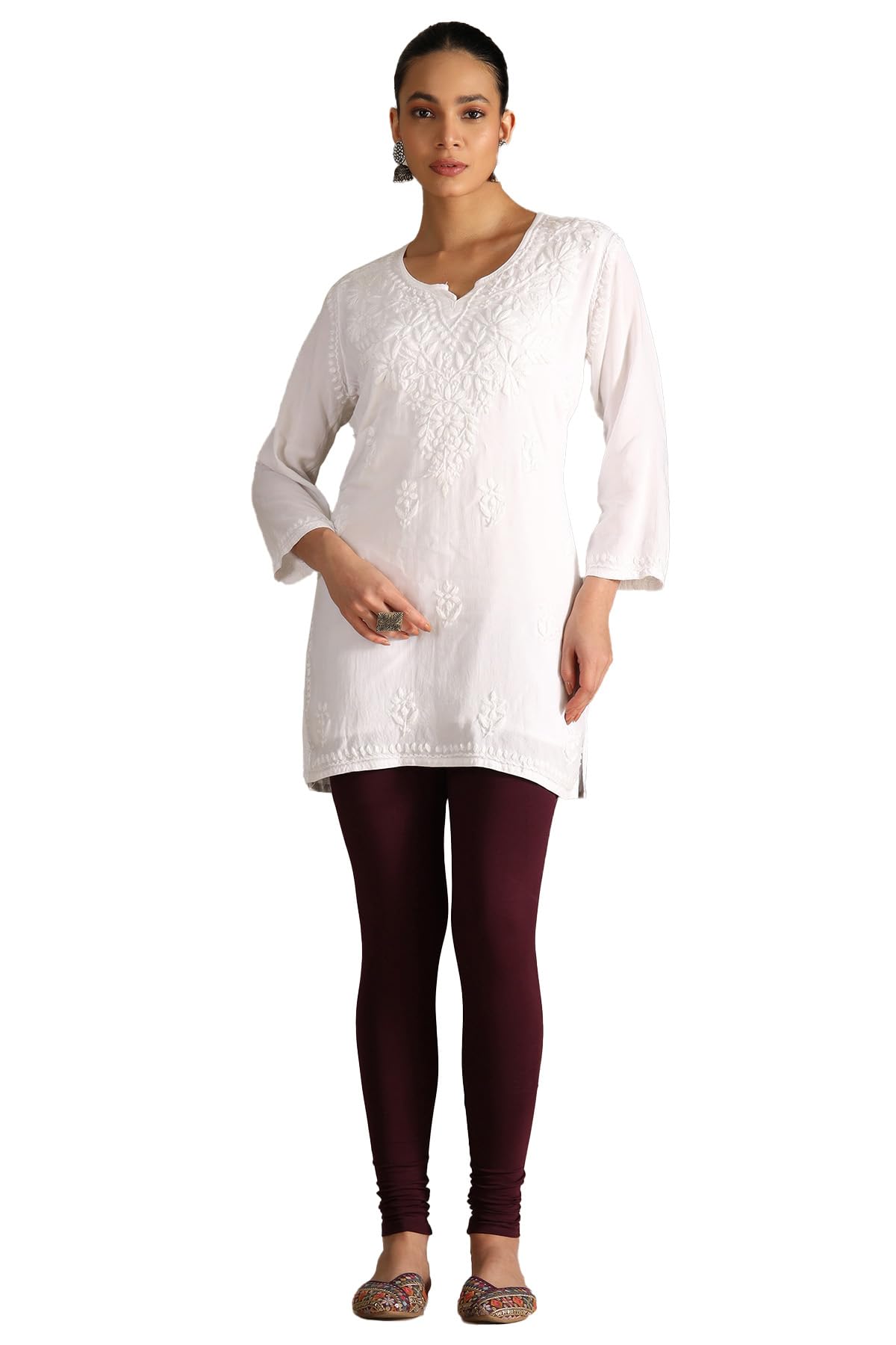 soch Women Wine Cotton Blend Solid Leggings-picture-11