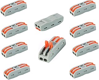 Dongge Conductor Compact Connectors Lever Wire Nut Wire Connectors for 2 Circuit Inline Splices 28-12 AWG SPL-2 6PCS