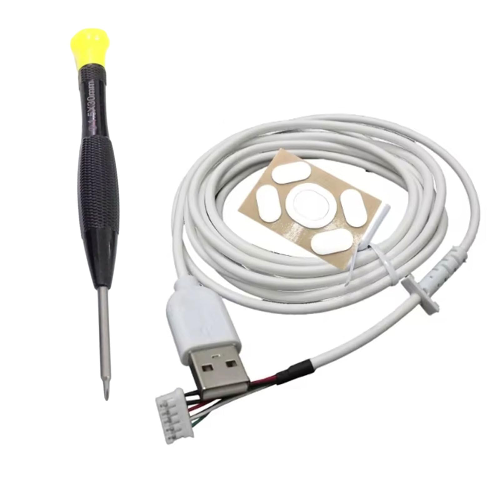 Hsioluted White Complete Maintenance Bundles Rubber Cable Feet Screwdriver For G102 Smooth Operations Gaming Equipment Screwdriver Smooth Operations Gaming Tools