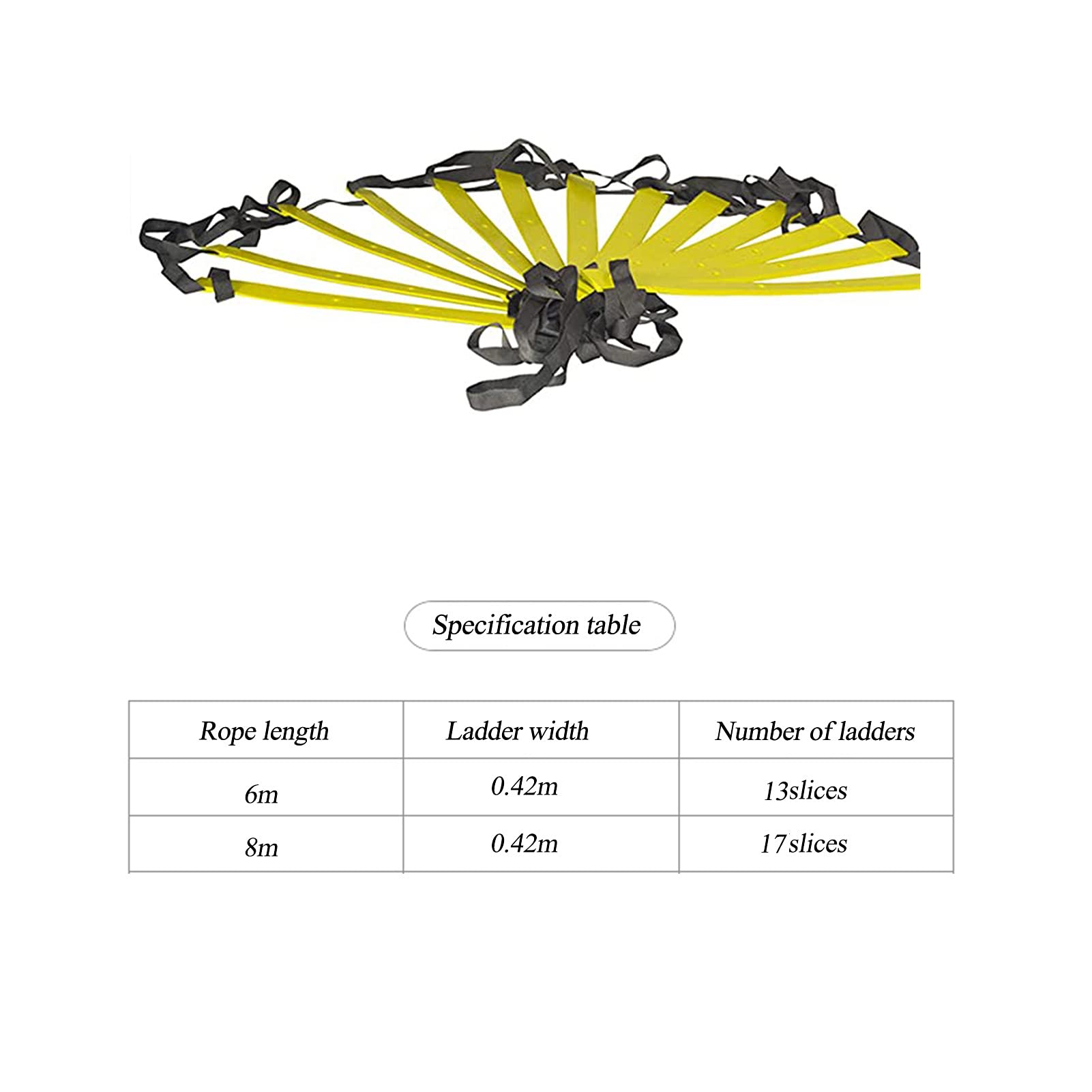 Scala di agilità Scala di agilità, Scala di Allenamento per velocità da Calcio Flessibile, Set Fitness Sportivo Multifunzione, per Bambini, Adulti, Allenamento all'aperto(Size:8M)