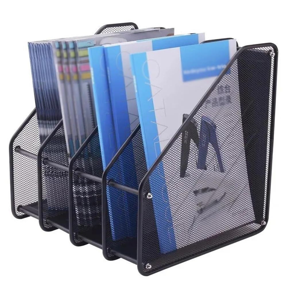 GLigeT Marco de archivos de oficina de metal, soporte de documentos multicapa, caja de almacenamiento vertical (grande)