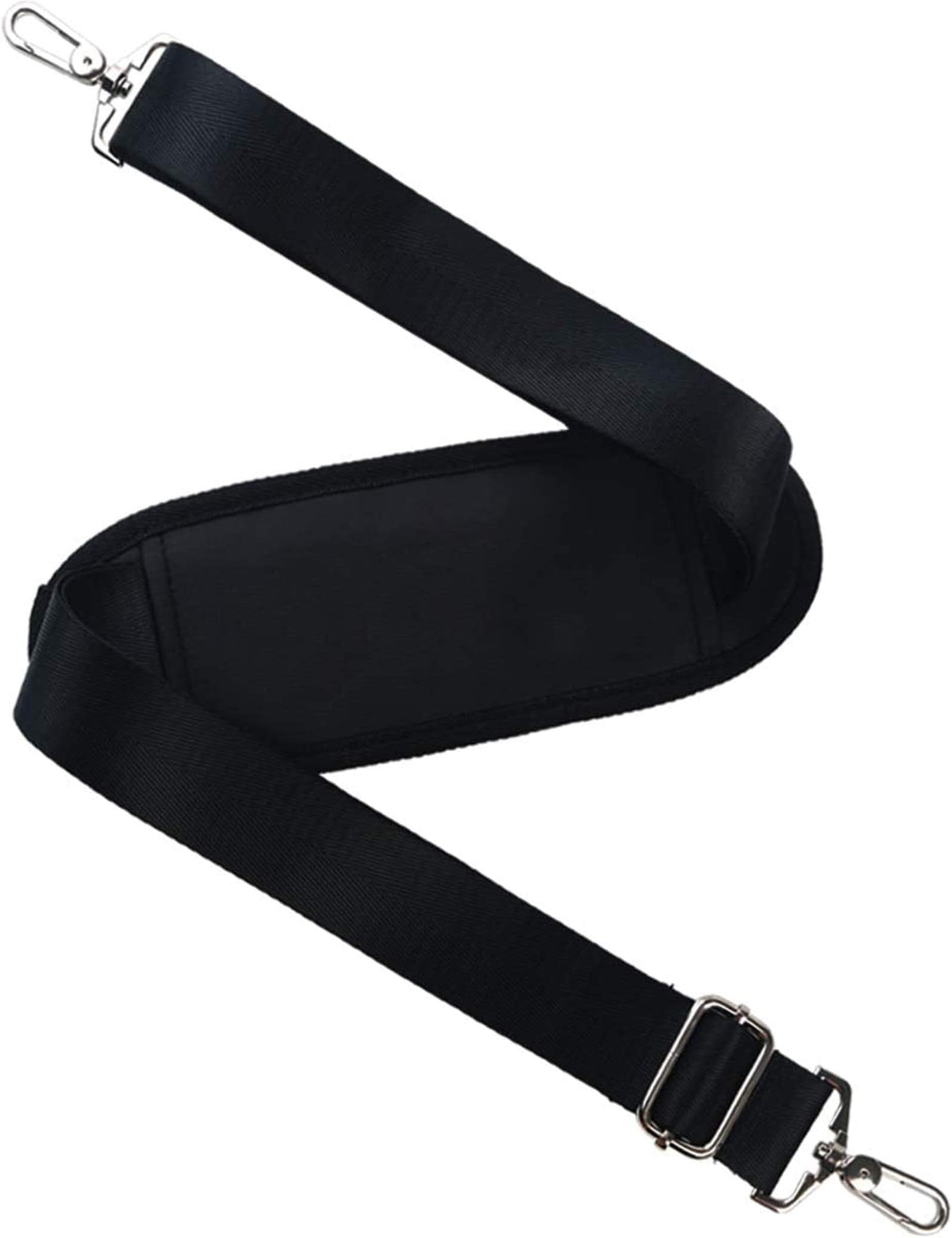 59" Briefcase Shoulder Strap Universal Replacement Adjustable Bag Straps with Metal Swivel Hooks Bag Strap Crossbody for Laptop, Camera, Duffle, Sports, Travel, Messenger Bag (Black)