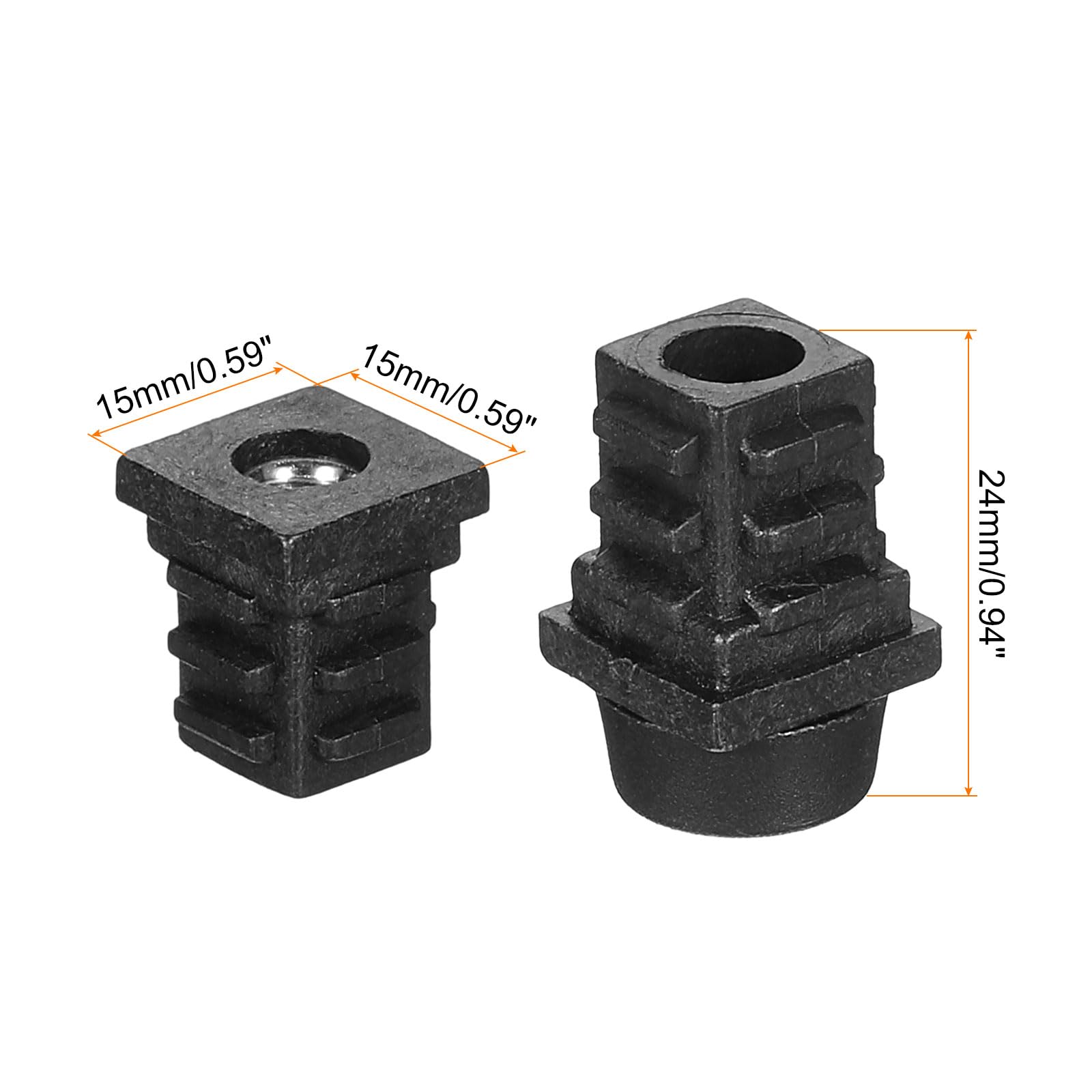 Juego De 8 Patas Niveladoras De Plástico - Ajustables Para Muebles - Para Agujeros De 15 Mm