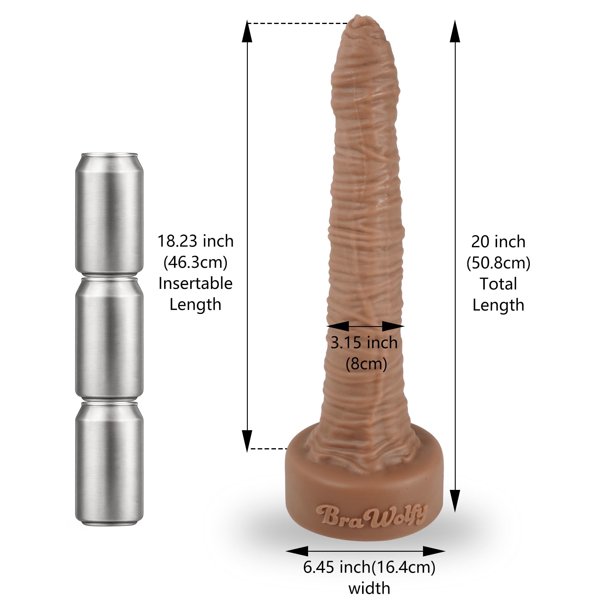 Pene Old Joe da 50 cm in silicone platinico 100% per uso alimentare，Materiale conforme agli standard FDA ，Asta extra lunga extra large，Dildo anale gigante， Va c-U-Lock (Tan, X Large)