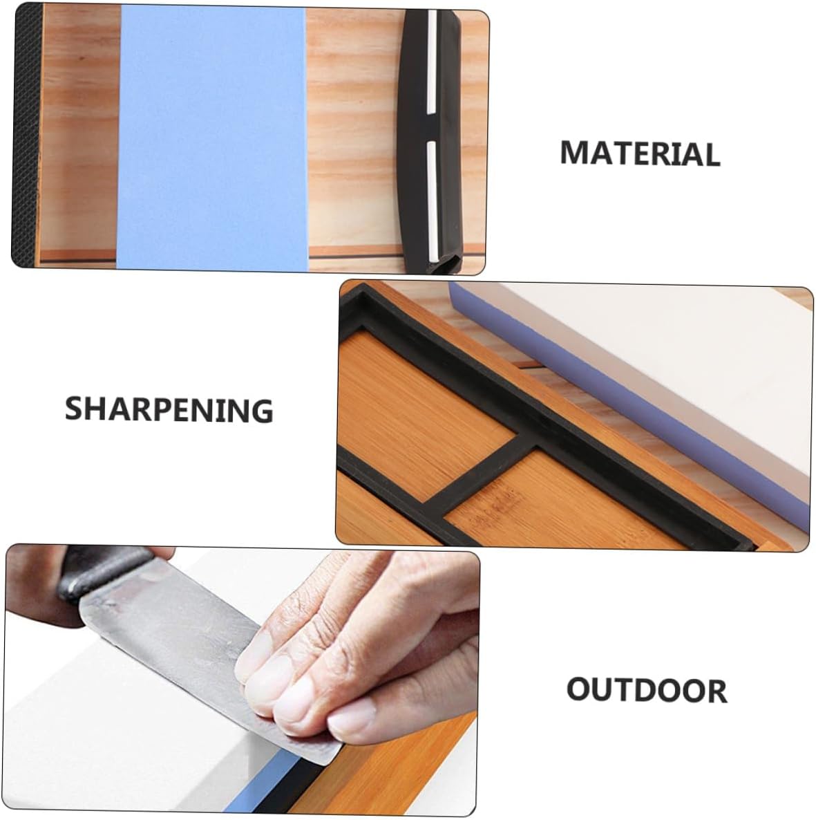 Household Sharpening Stone Whetstone Kitchen Grinding Tool Double-sided 1000/6000 Grit with Non-slip Silicone Pad Base Positioning Guide and Correction Stone 5pcs Set for Knife