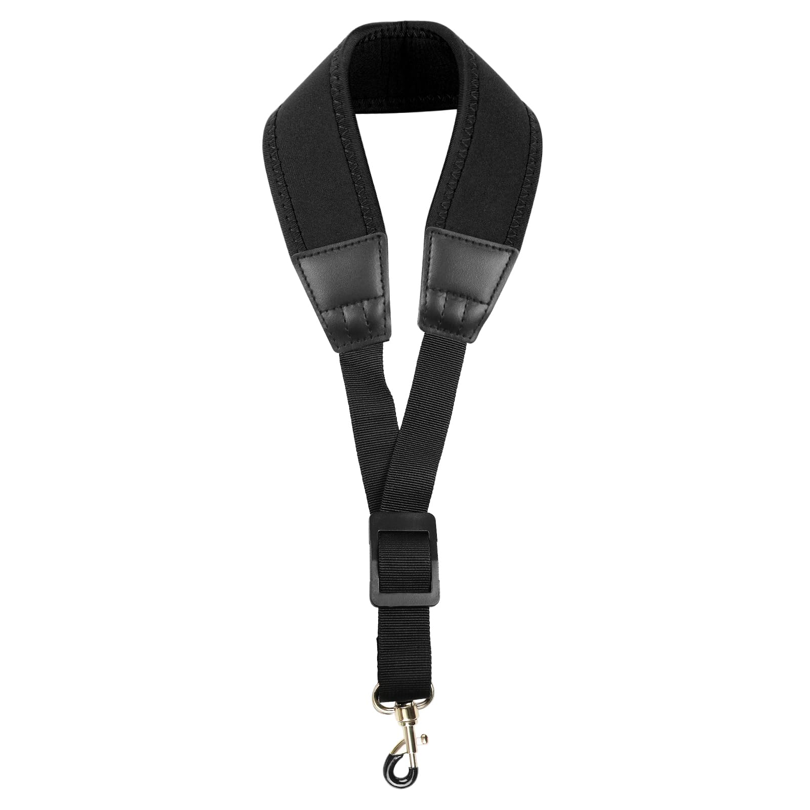 KUWAN Saxophone Neck Strap Soft Sax Leather strap Padded for Alto Sax Tenor