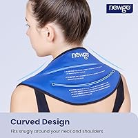 Vista 5 de NEWGO Envoltura de hielo para el cuello y los hombros, enfriador de cuello reutilizable, gel cervical frío con forro de felpa suave para aliviar