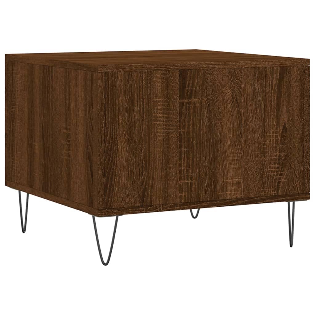 Homgoday Tavolino da caffè in rovere marrone, 50 x 50 x 40 cm, in legno ingegnerizzato, tavolino da tè per soggiorno, sala d'accoglienza degli ospiti, camera da letto e ufficio, tipo 6