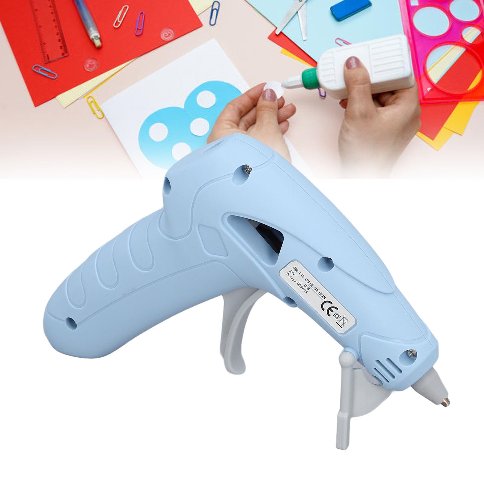 Cordless Hot Glue Gun, USB Rechargeable Hot Glue Gun Kit with 30 Glue Sticks, Fast Preheating Glue Gun, Portable Hot Glue Gun for Art, Decorations