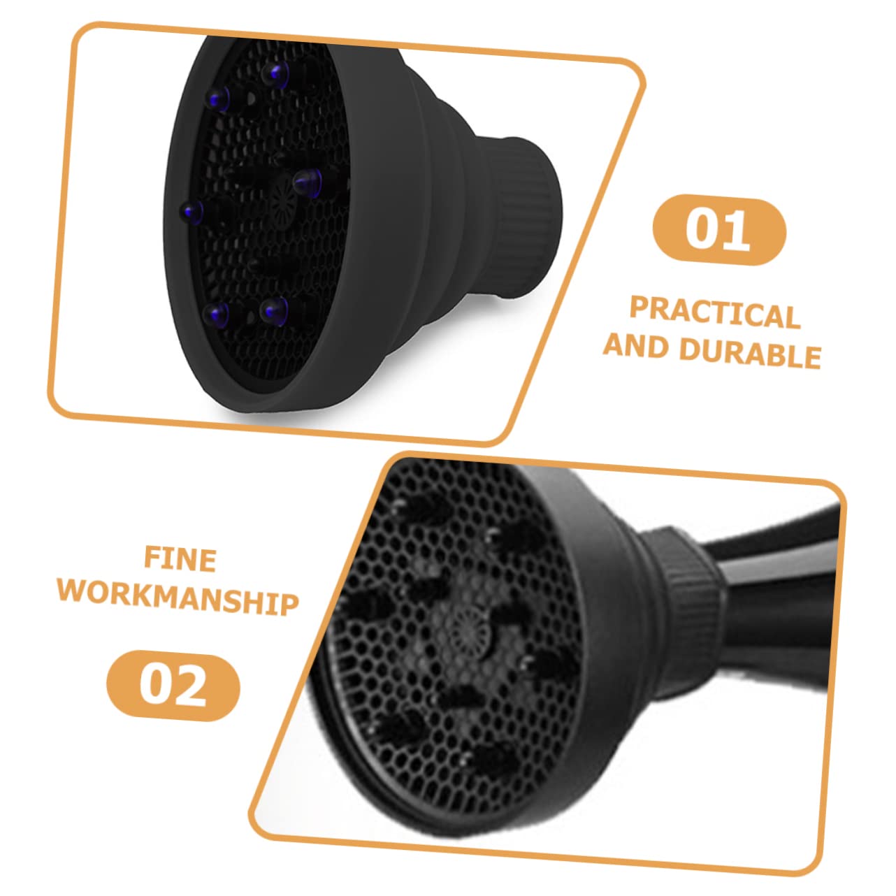 Baluue 3pezzi Asciugacapelli Diffusore Per e Mossi Accessorio Per Asciugatura e Compatibile Phon Standard Resistente e