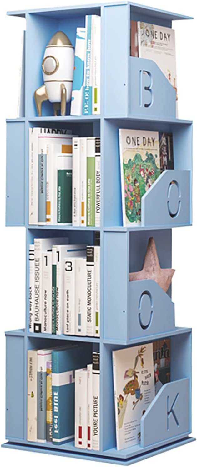 4段回転本棚 WEIMALL 本棚 回転式本棚 絵本棚 子供 漫画 4段 ブックシェルフ