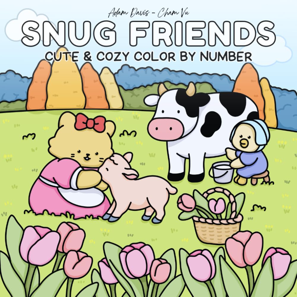 Snug Friends: Cute and Cozy Color by Number for Teens and Adults – 40 Designs for Relaxation and Stress Relief