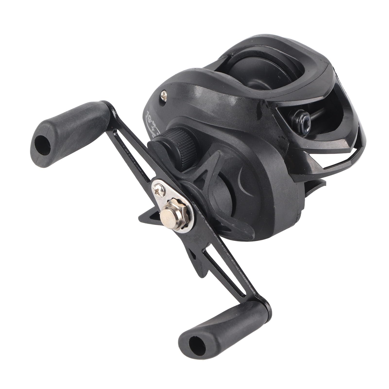 Baitcaster Reel, Golden High Rotating Speed, Anti Explosion Line Brake System, Sturdy Metal Body, Ideal for Fishing Enthusiasts, Metal/Nylon, Black, 260g (Right Hand)