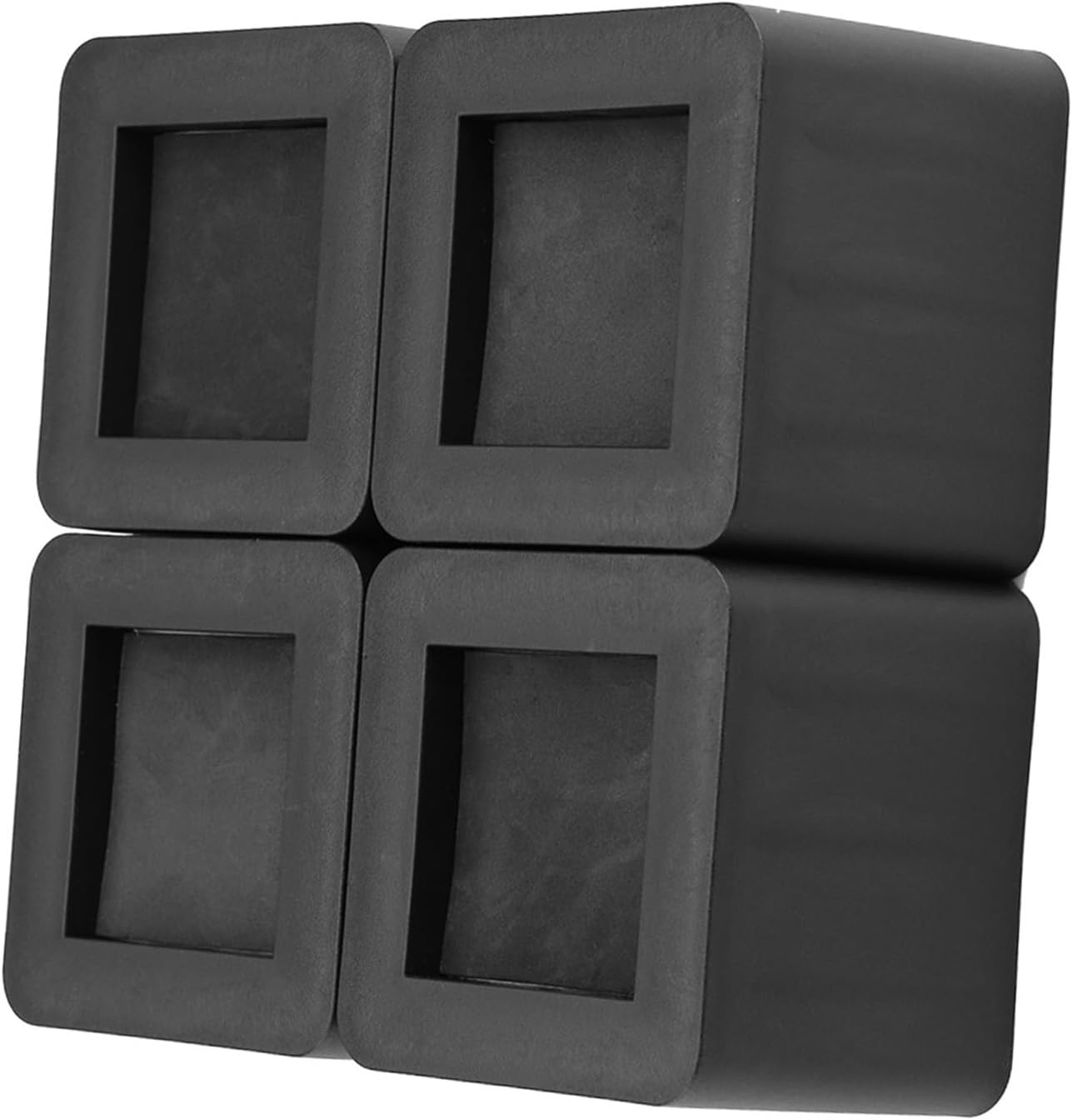 4pcs Set Furniture Leg Risers Furniture Riser, Bed Riser PP Plastic Non Slip Riser for Table Desk Bed Sofa Black Color