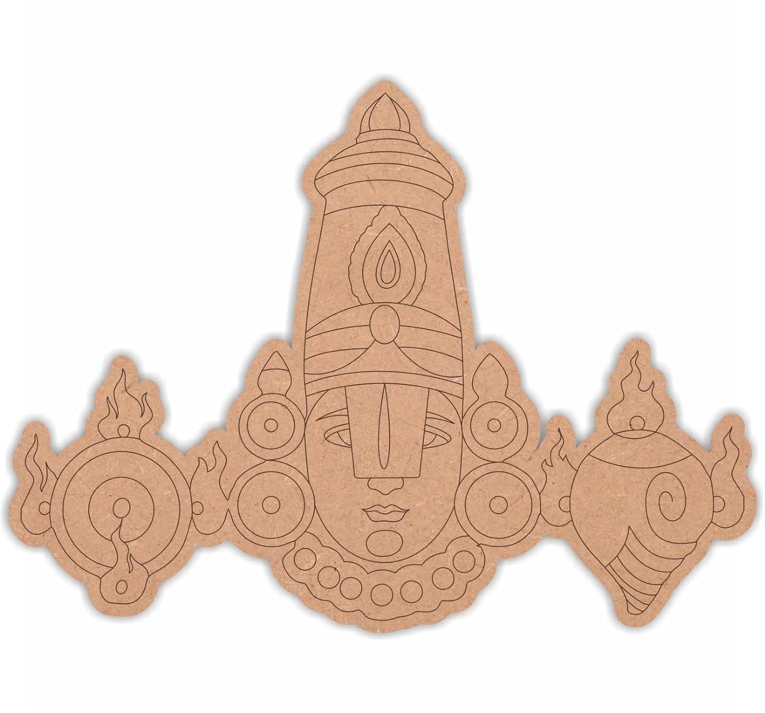 Sure Laser Cut Lord Tirupati Ji Design | God's Design For Decoration | MDF Wooden Boards Base Laser Cutout Art & Craft (32cm * 25cm)-image-26