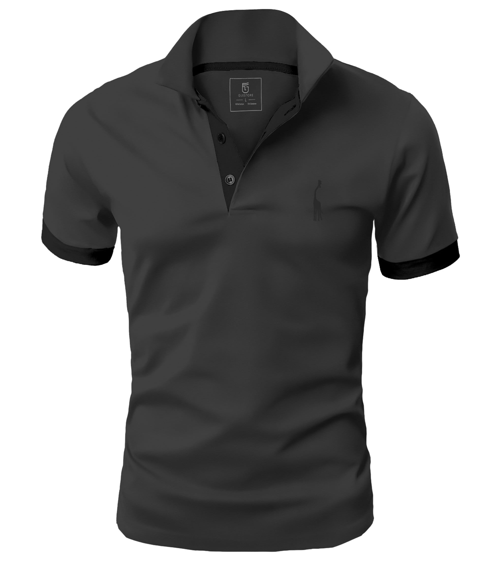 GLESTORE Poloshirt Herren Männer Hemd Herren Kurzarm Giraffe Stickerei T-Shirt Sommer Golf